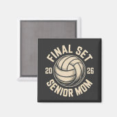 Aimant Final Set Senior Mom 2026 Graduation Volleyball (Recto/Verso)