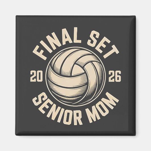Aimant Final Set Senior Mom 2026 Graduation Volleyball (Devant)