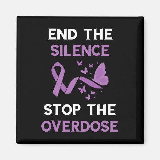 Aimant Finissons le silence Ruban violet Mois de sensibil (Devant)