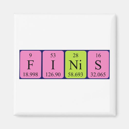 Aimant Finit l'aimant de nom de table périodique (Devant)