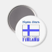 Aimant Finlande Finlande Drapeau bleu Personnalisation (Recto/Verso)