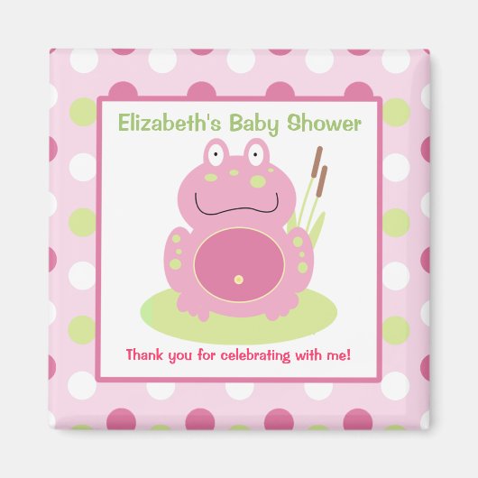 Aimant Fiona la grenouille rose Carré Favoriser l'aimant (Devant)