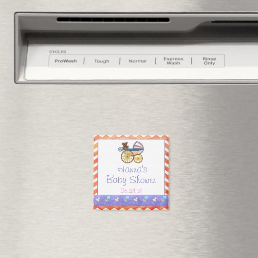 Aimant Fire Lake Orange Chevron Baby (In Situ (Lave-vaisselle))