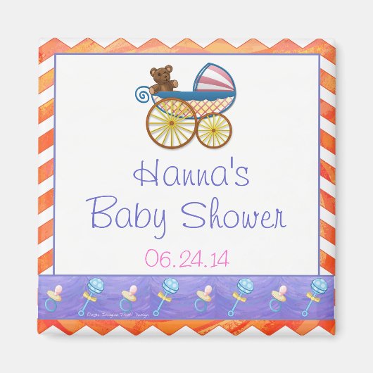 Aimant Fire Lake Orange Chevron Baby (Devant)