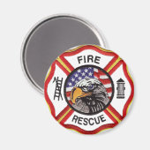 Aimant Fire Rescue Maltese Cross (Recto/Verso)