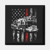 Aimant Fireman American Flag Thin Red Line Firefighter (Devant)