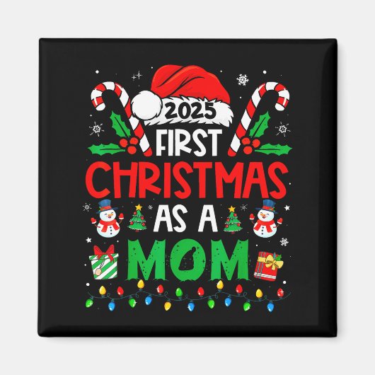 Aimant First Christmas As A Mom Family Matching New Mommy (Devant)