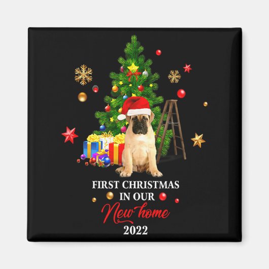 Aimant First Christmas In Our New Home Xmas Gift For Pug (Devant)