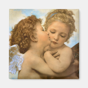 Aimant First Kiss (détail d'ange) par Bouguereau