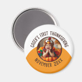 Aimant First Thanksgiving Baby Custom Photo Ajouter un no (Recto/Verso)