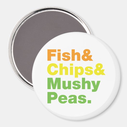 Aimant Fish & Chips & Mushy Peas. (Recto/Verso)