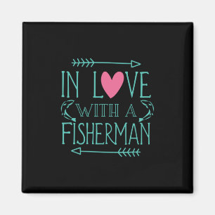 Aimant Fisher En Amour Avec Un Pêcheur