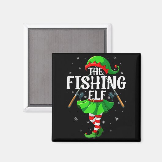 Aimant Fishing Elf Christmas Girls Women Elf Squad Xmas F (Recto/Verso)