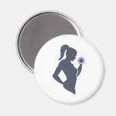 Aimant Fitness girl levant haltère (Recto/Verso)