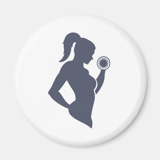 Aimant Fitness girl levant haltère (Devant)