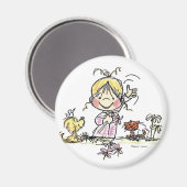 Aimant FL-001 Girl Waving (Recto/Verso)