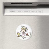 Aimant FL-001 Girl Waving (In Situ (Lave-vaisselle))