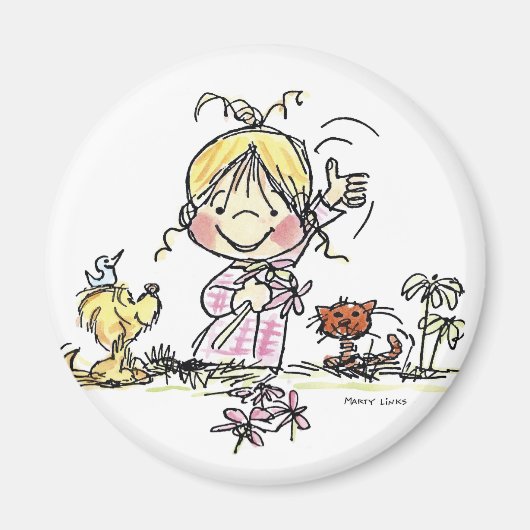 Aimant FL-001 Girl Waving (Devant)