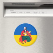 Aimant Flagge Kosak auf dem Hintergrund der ukrainischen (In Situ (Lave-vaisselle))