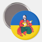 Aimant Flagge Kosak auf dem Hintergrund der ukrainischen (Recto/Verso)