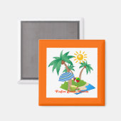 Aimant Flagler Beach, Floride modèle magnétique du réfrig (Recto/Verso)