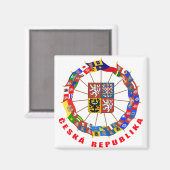 Aimant Flags tchèque Pinwheel (Recto/Verso)