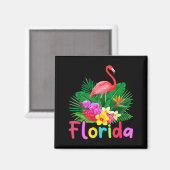 Aimant Flamant de Floride Plante Tropicale Vacances d'Été (Recto/Verso)
