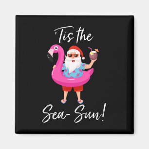Aimant Flamant du Père Noël Flotte C'est la mer-soleil No