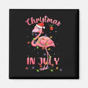 Aimant Flamant Rose Avec Chapeau De Père Noël Noël En Jui