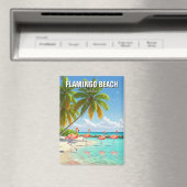Aimant Flamant rose Beach à Aruba Travel (In Situ (Lave-vaisselle))