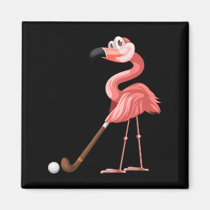 Aimant Flamant rose de hockey Flamant rose amusant Jouer