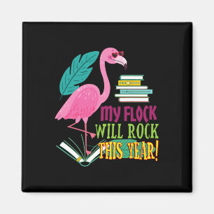 Aimant Flamant rose de l'enseignant Mon troupeau va roche