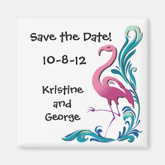 Aimant Flamant rose Enregistrer l'aimant de date