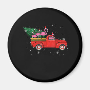 Aimant Flamant rose équitation Camion Rouge Noël Noël Noë