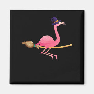 Aimant Flamant rose Femmes Drôle Flamant rose Sorcière