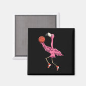 Aimant Flamant rose Flamant rose De Basket-Ball Jeu De Ba (Recto/Verso)