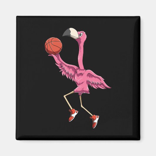Aimant Flamant rose Flamant rose De Basket-Ball Jeu De Ba (Devant)