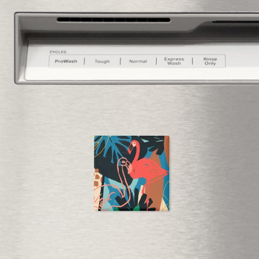 Aimant Flamant rose funky (In Situ (Lave-vaisselle))