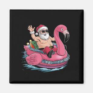 Aimant Flamant Rose Gonflable Santa Noël en Juillet Été