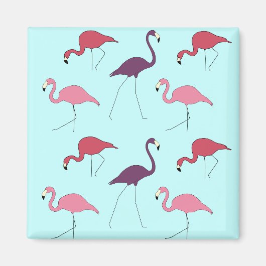 Aimant Flamant rose motif (Devant)