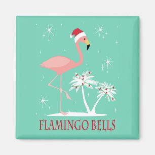 AIMANT FLAMANT ROSE RETRO NOËL VINTAGE MODERNE