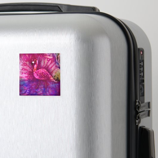 Aimant - Flamant rose rose Abstrait lunaire (In Situ (Bagages))