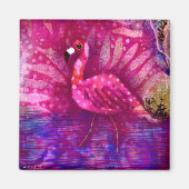 Aimant - Flamant rose rose Abstrait lunaire (Devant)