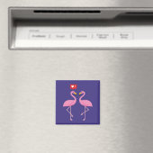 Aimant Flamant rose Rose Comme Heart Pastel (In Situ (Lave-vaisselle))