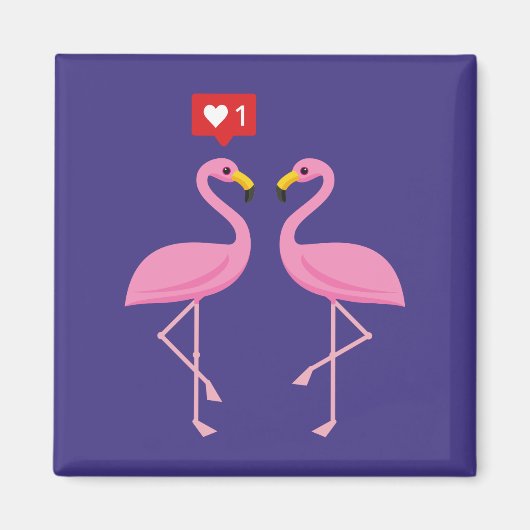 Aimant Flamant rose Rose Comme Heart Pastel (Devant)