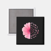 Aimant Flamant rose rose Fleur Mois de sensibilisation au (Recto/Verso)