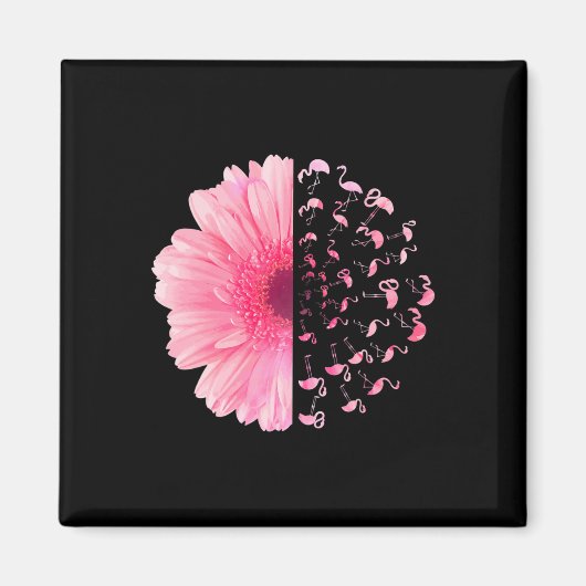 Aimant Flamant rose rose Fleur Mois de sensibilisation au (Devant)