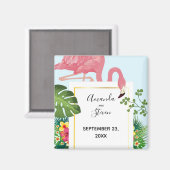 Aimant Flamant rose rose moderne mariage Enregistrer la d (Recto/Verso)