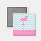 Aimant Flamant rose rose moderne, Merci (Recto/Verso)