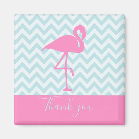 Aimant Flamant rose rose moderne, Merci (Devant)
